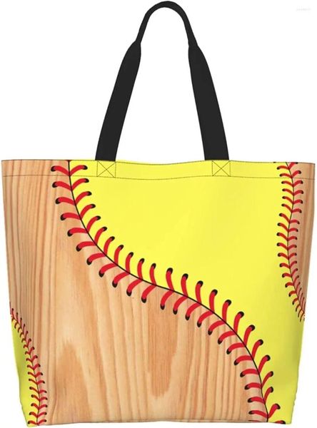 Einkaufstaschen, Baseball-Einkaufstasche, weiß, für Damen und Herren, groß