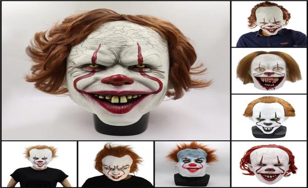 Cadılar Bayramı Korku Sahibi Palyaço Tam Yüz Maskeleri Film Çevresel Korkunç Soul Stephen King039s It 2 ​​Joker Party Mask4537230