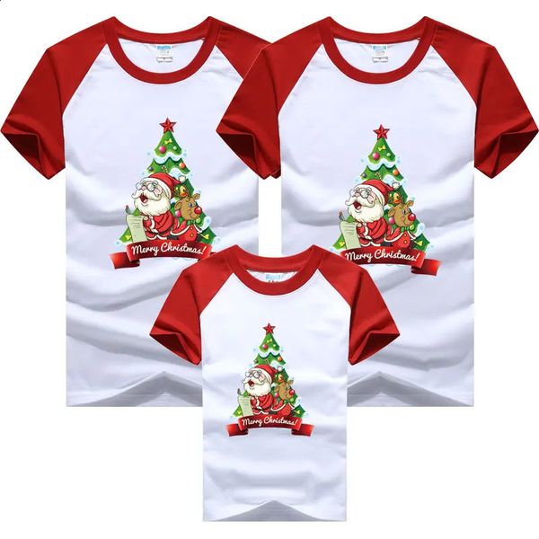 Abiti coordinati per la famiglia Guarda papà mamma e io Padre Madre Figlia Figlio Albero di Natale Anno Maglione di cotone Vestiti 231109