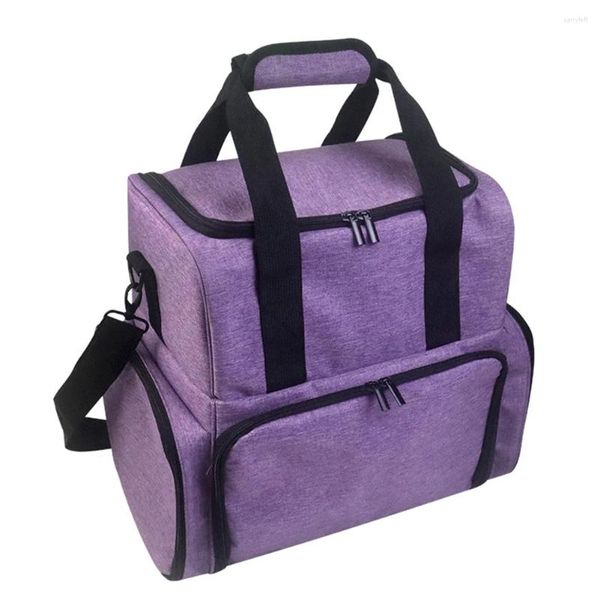 Borse per cosmetici Borsa estetica Borsa da viaggio portatile in nylon con 2 tasche interne rimovibili Lunghezza regolabile per l'Home Office