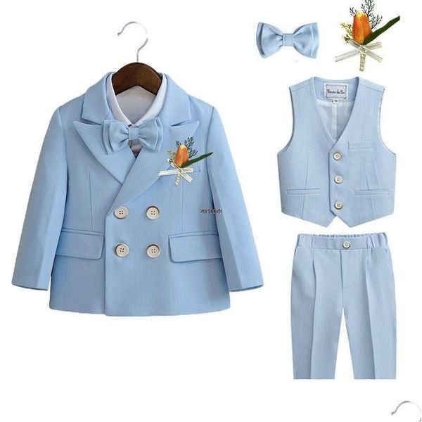 Ragazzi Abiti formali Abiti Little Pography Suit Bambini Abito da sposa Bambini Stage Performance Blazer Costume da cerimonia di compleanno per bambini 2308 Dh05G