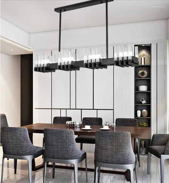 Lampadari Nordico Rettangolo Cristallo Ristorante Luce Postmoderna El Lobby Designer Creativo Personalità Candeliere Lampadario