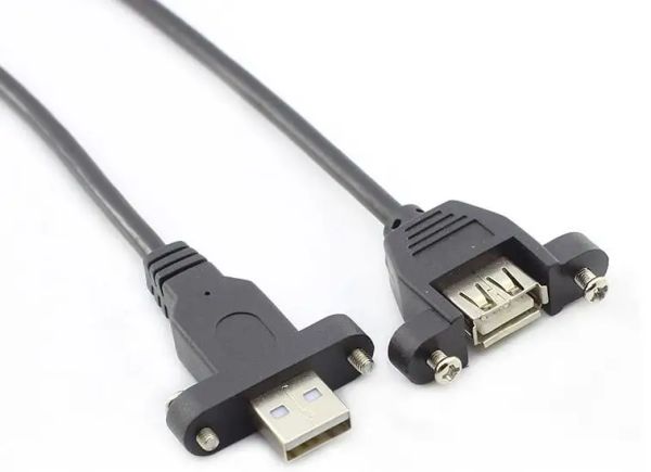 5pcs/lot vidalı kilidi çift panel montaj fixer usb 2.0 Bir erkek ila dişi m/f uzantı kablosu koruması 30 cm + vidalar