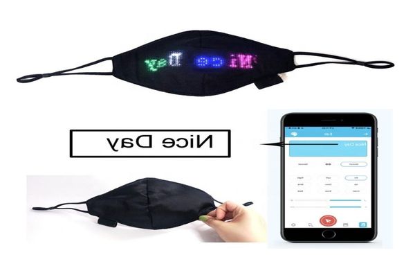 Maschera per visualizzazione messaggi programmabili a LED controllata da app per feste musicali, Natale, Halloween, ACC22887614