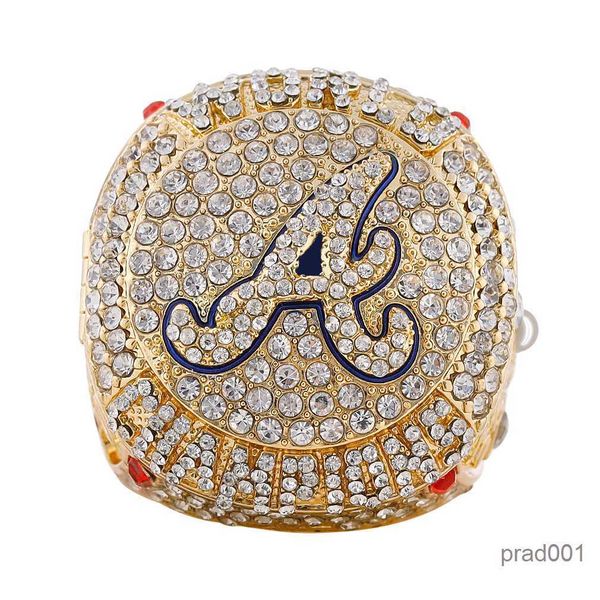 7 Spielernamen Soler Freeman Albies World Series Baseball Braves Team Championship Ring mit hölzerner Displaybox Souvenir Herren Fan