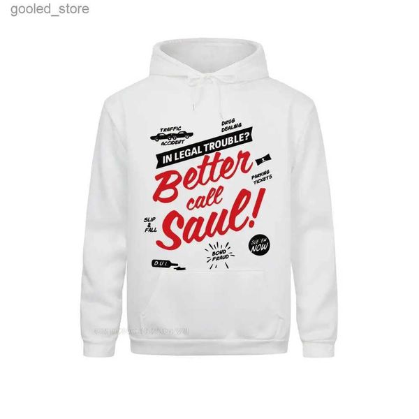 Moletons masculinos Moletons Homens Harajuku Homens Better Call Saul Pulôver Hoodie Camisas Goodman Drama Legal Série de TV Pulôver Hoodie Feliz Ano Novo Roupas Q231110