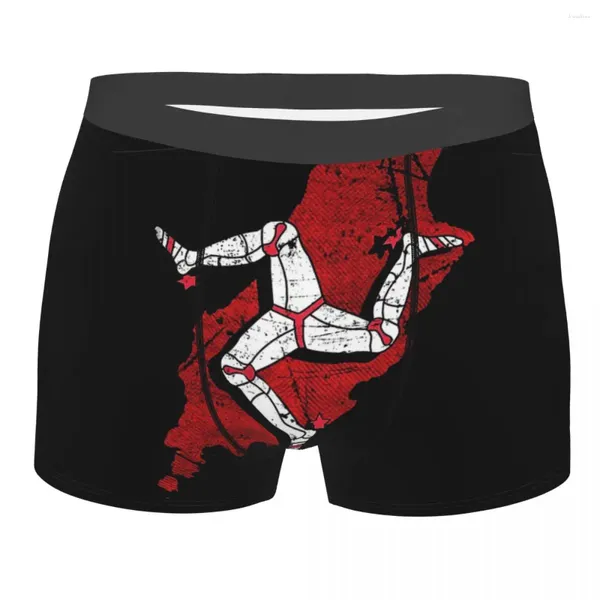 Cuecas Isle Of Man Races Bandeira Nacional Calcinha de Algodão Cueca Ventilar Shorts Boxer Briefs