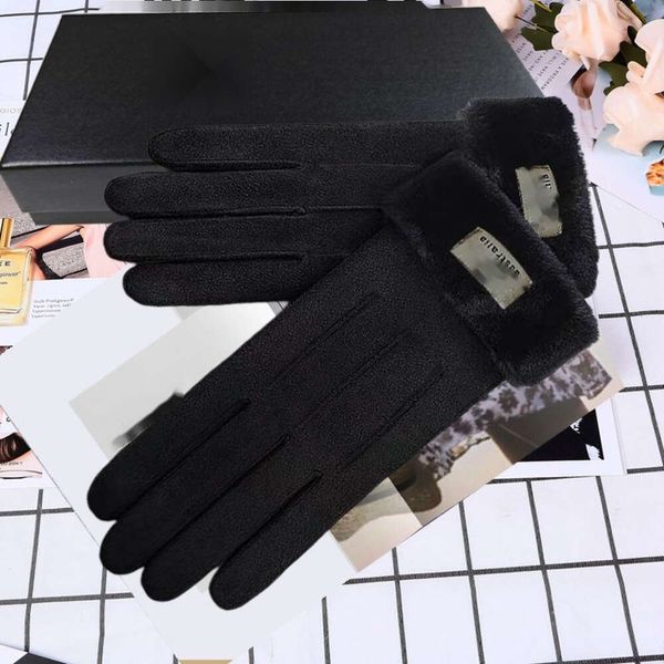 Fünf-Finger-Handschuhe, Fäustlinge, Handschuh-Designer-Handschuhe, hochwertige, modische, wasserdichte Plüschhandschuhe für Damen und Herren, Fünf-Finger-Handschuhe im Design