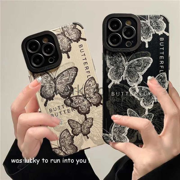 Casos de telefone celular Retro Butterfly Case para Samsung Galaxy A52 A51 A50 A32 A31 A21S A33 A53 A54 A71 A72 A73 5G A12 A13 A14 A03 A34 Capa de silicone J231110
