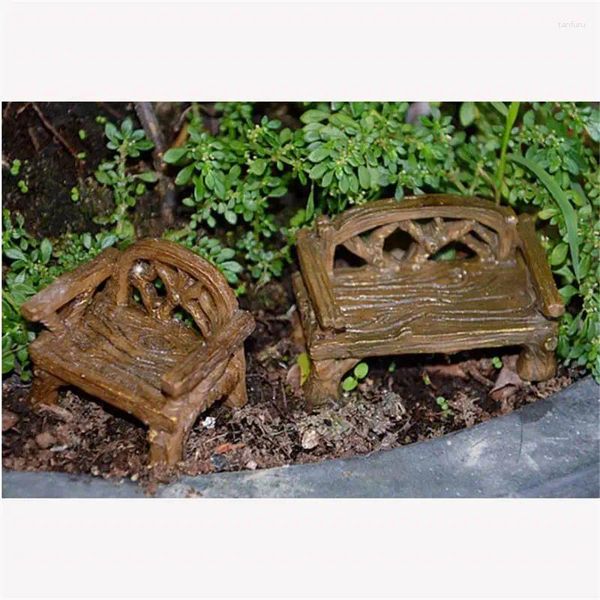 Decorazioni da giardino Accessori per fate Miniature Fiddlehead Tavoli Sgabelli Sedili Panchine