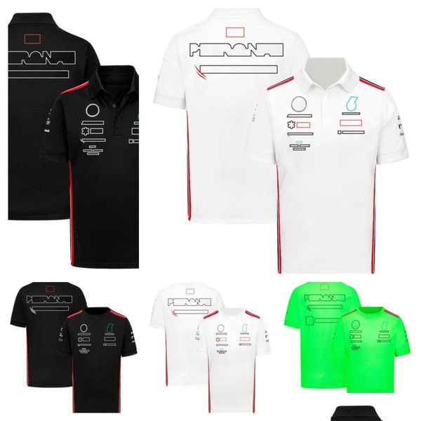 Vestuário de motocicleta 2023 A última temporada F1 Racing Terno de manga curta T-shirt casual colarinho camiseta equipe roupas de trabalho podem ser customiz dhf7f