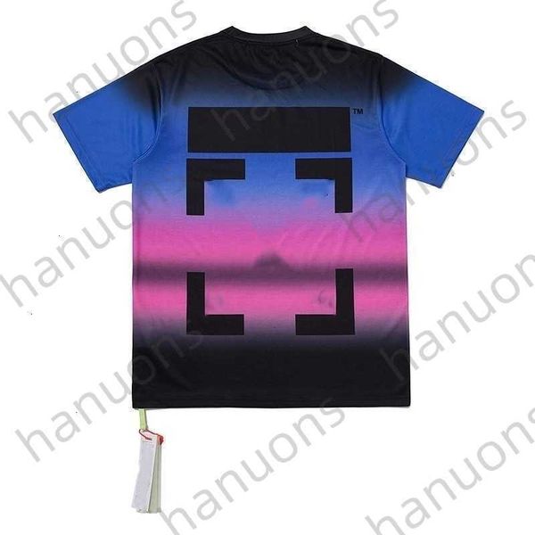 T-shirt da uomo Primavera Estate New Arrow Girocollo Color Matching Tie Dye Maniche corte Casual e da donna Batch stampato Stampa Lettera x Indietro