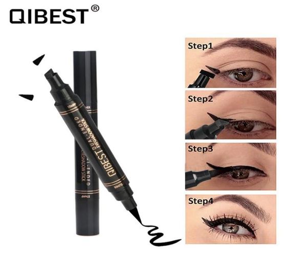 Penna per eyeliner liquido con sigillo di marca 12 colori Matita per eyeliner nera ad asciugatura rapida impermeabile con eyeliner cosmetici a doppia estremità7565544