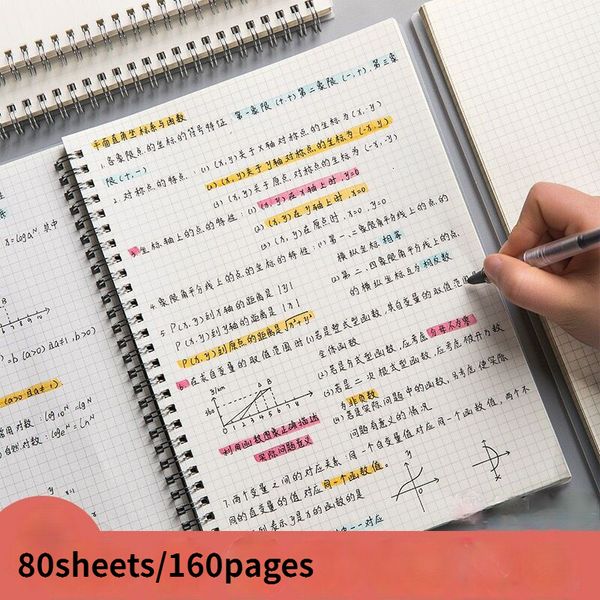 Notados de notas A5 Cadernos em espiral Os material escolar de escritório desenho de linha em branco Diário da página do DOT PAGINA Diário Kraft 230408