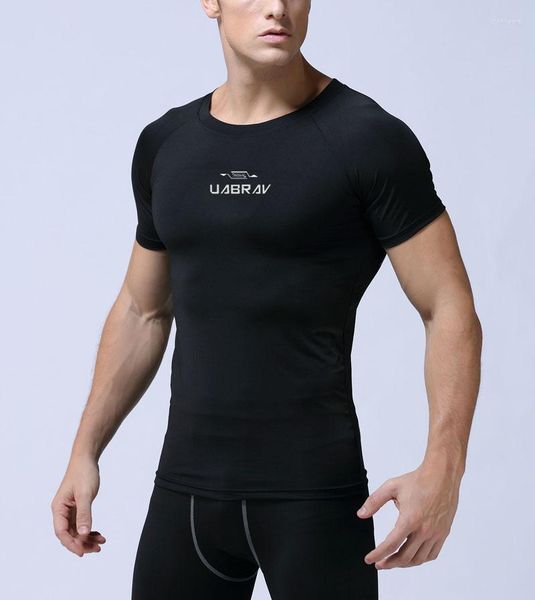 T-shirt da uomo JS9915J-Workout Fitness Uomo Camicia a maniche corte Muscolo termico Bodybuilding Wear Compression Elastic Slim Abbigliamento da allenamento