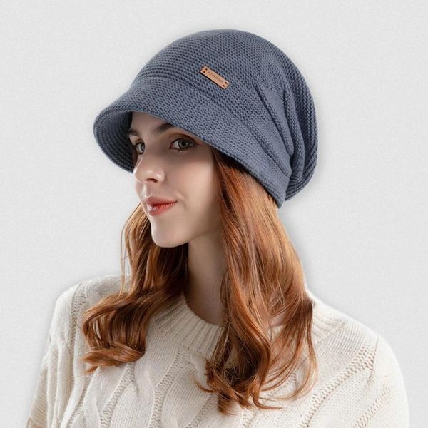 Berets ao ar livre chapéu quente feminino inverno lã borda larga earflap moda pós-parto pilha boné proteção de orelha chapéus