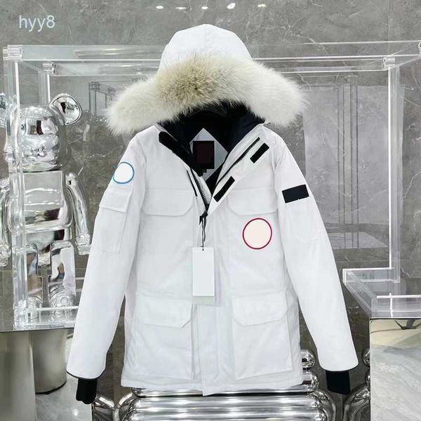 Homens para baixo parkas designer jaqueta de inverno feminino moda tendência amantes da pele engrossado calor pena impermeável quente ao ar livre casaco branco