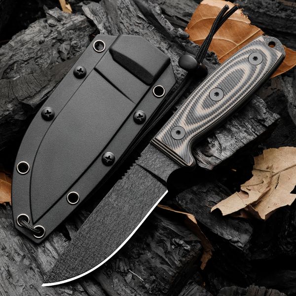 Neue Ankunft H2371 Survival Straight Knife 1095 Kohlenstoffstahl Drop Point Blade Full Tang G10 Griff Outdoor Camping Jagd Feststehende Messer mit Kydex