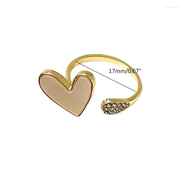 Кластерные кольца в форме сердца металлическое кольцо ниша дизайн модного капля масла открыта для девочек подарок