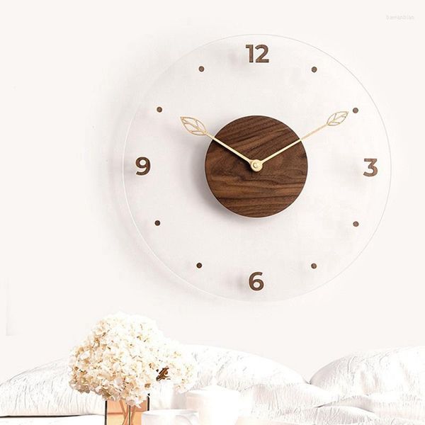 Orologi da parete LICG 12 pollici Home Soggiorno Decorazione Orologio in legno Design moderno Cucina Orologio creativo Decor Silenzioso