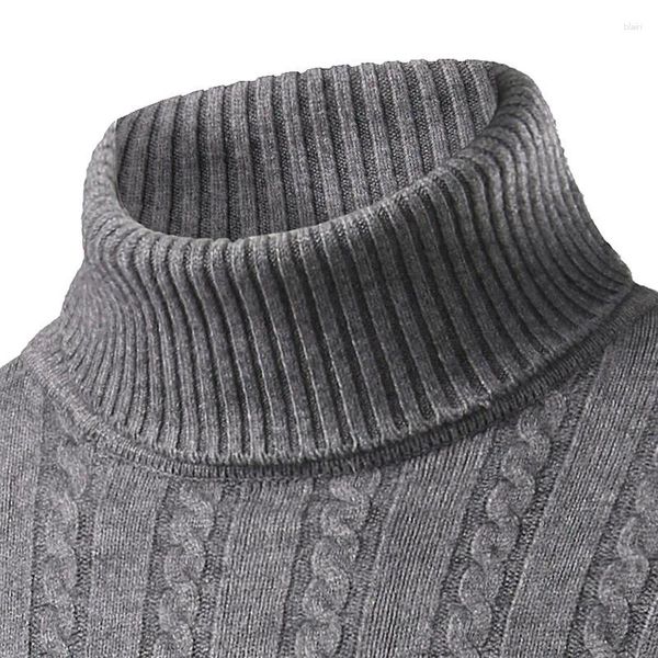 Giacche da uomo Maglione dolcevita caldo invernale Pullover lavorato a maglia dolcevita casual Mantieni maglione da uomo lavorato a maglia di lana