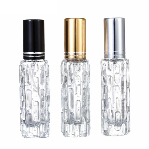 10ml bálsamo pêra frasco de spray de vidro bico de alumínio frasco de perfume portátil garrafa de embalagem de cosméticos transparente spray fino garrafa vazia 2993