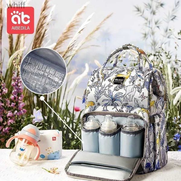 Sacos de fraldas AIBEDILA Bolsa materna para bebês Mochilas de ombro duplo de grande capacidade Bolsa de fraldas para bebês Mochila para mamãe L231110