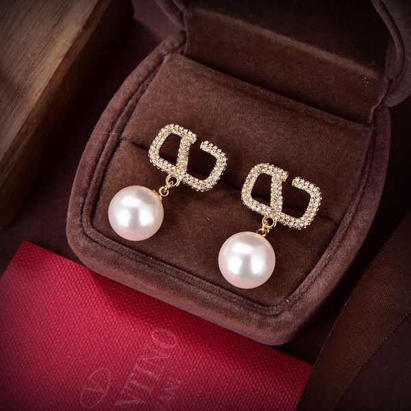 Luxe merk Stud Earring Designer Oorbellen top mode-sieraden Earring Gift bezaaid met diamanten parel oorbellen Design