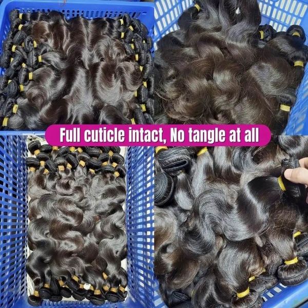 Fasci di capelli ondulati vietnamiti grezzi stile star del cinema adorabile 3 pezzi / lotto trame forti lucentezza lucida baby start