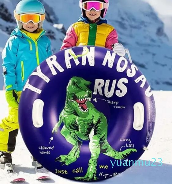 Slittino Pieghevole Sci Slitta da neve Tubo da neve Gonfiabile Cerchio da sci resistente al freddo Anello da sci per bambini per adulti Sci Slitta addensata con manico