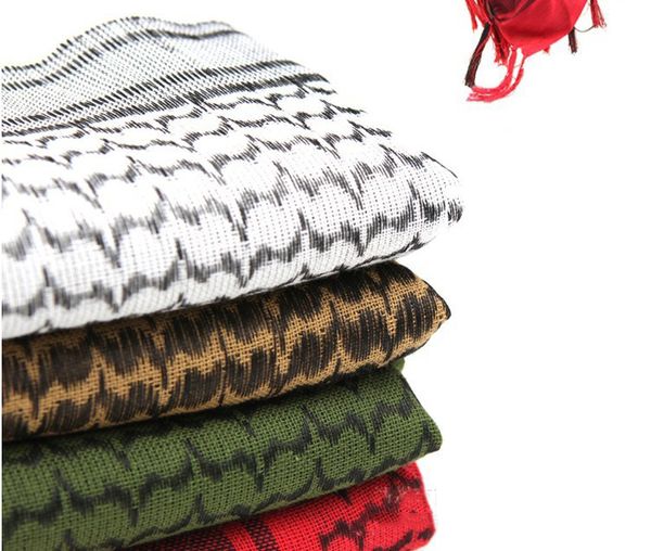 2023 Sciarpa Araba di Cotone Turbante Tattico Tessuto Jacquard Arabo All'aperto Piazza Shemagh Kefiah Tattico Militare Palestina per Gli Uomini