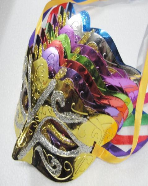 30pcslot moda maskesi altın parlatıcı kaplama parti maskesi düğün sahne maskeli balo mardi gras maskesi karışımı color5633820