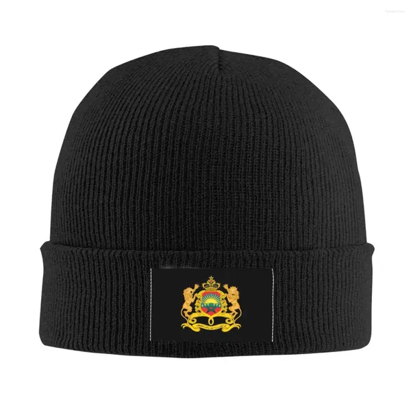 Berretti Moda Marocco Of Arms Emblema nazionale marocchino Cappello lavorato a maglia Beanie Cappelli invernali Warm Kingdom Caps Uomo Donna