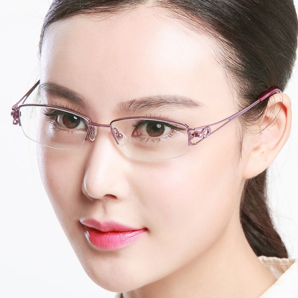 Óculos de sol Quadrões Brightzone Ultralight Half Rim Elegância Pure Myopics Optics Myopia Prescription Eye Glasses Fashion Frame 230410