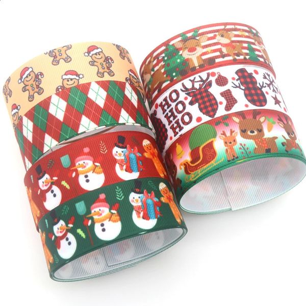 Confezione regalo DUWES 50 metri Natale stampato nastro in grosgrain accessorio fiocco per capelli decorazione copricapo fai da te all'ingrosso OEM D1660 231109