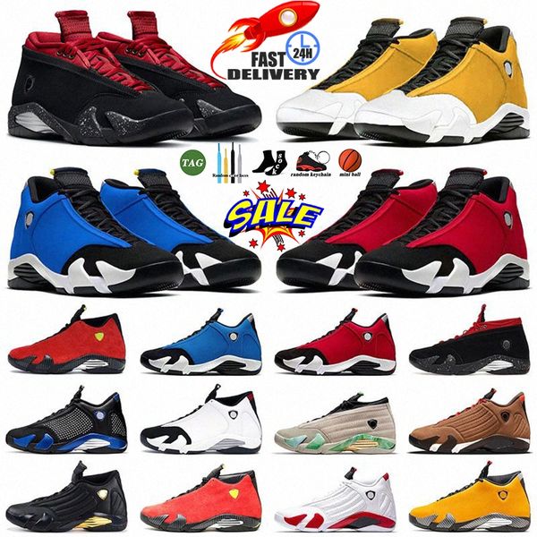 Tasarımcı Jumpman 14 Basketbol Ayakkabı Şeker Kamyon Kışlı Salonu Kırmızı Mavi Çöl Kum Belirleyici Anlar Hiper Kraliyet Erkek Sporları 14S Sneakers Trainers