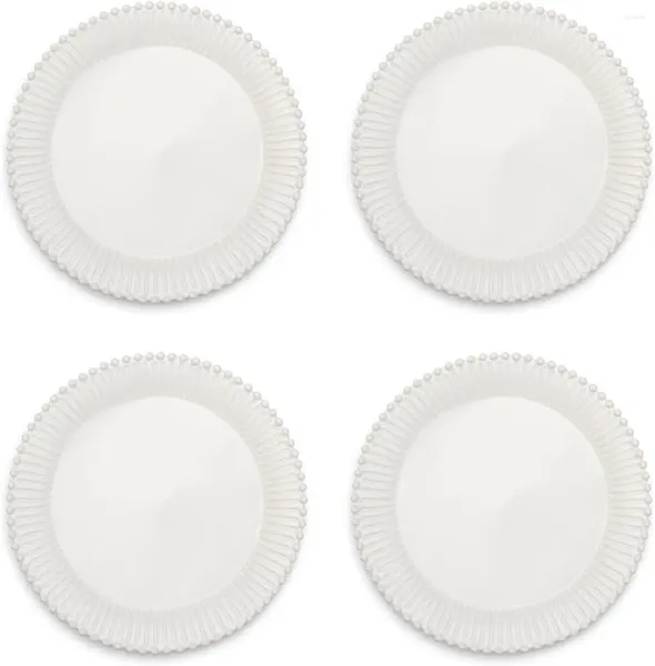 Conjunto de herança da Plates Company com 4 jantares Pearl Edge