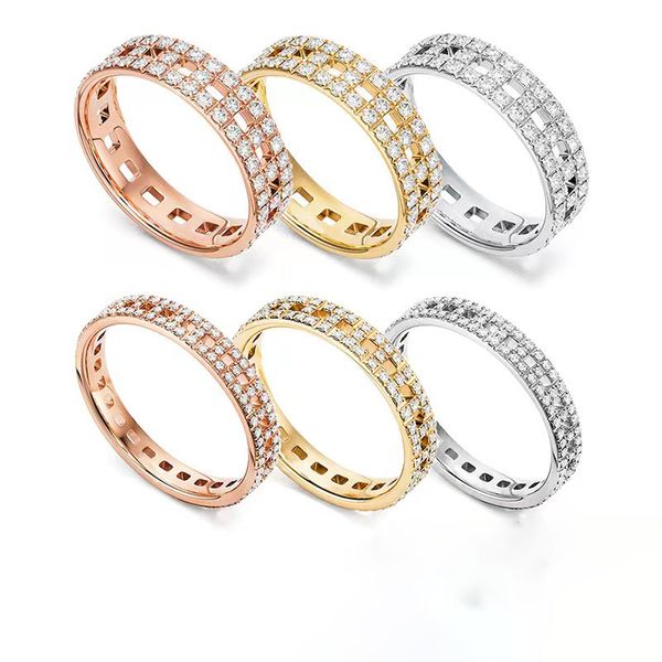 925 Silber 18 Karat Gold Steine breite Hochzeit Verlobungsringe für Frauen Luxus ausgehöhlt Diamant Größe 7 8 9 Männer Weihnachtsfeier Geschenke Mädchen Braut Mutter Set