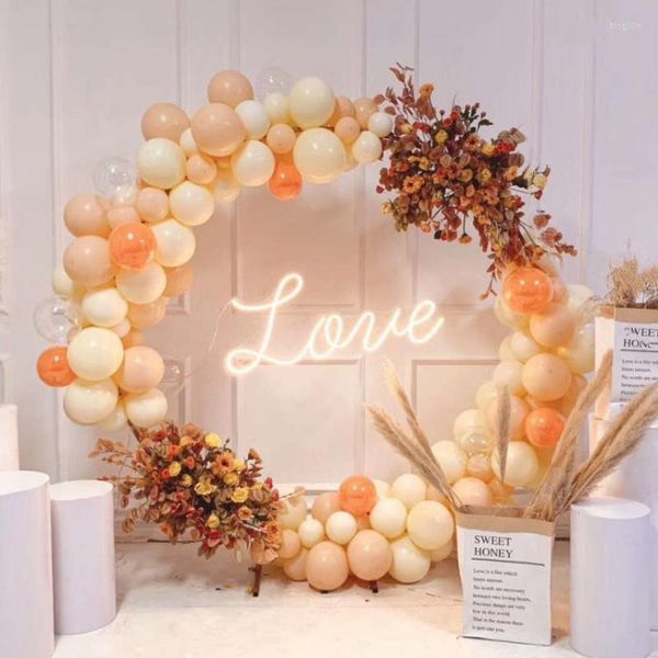 Decorazione per feste Arco per palloncini 6,5 piedi / 200 cm Supporto per fiori in alluminio Cornice d'argento per matrimoni Supporto per sfondo stabile