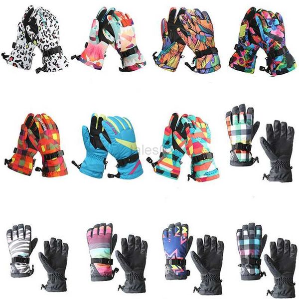 Лыжные перчатки Водонепроницаемые снежные перчатки для женщин Ветрозащитные варежки Спорт на открытом воздухе Одежда для сноуборда Лыжные перчатки с пятью пальцами Дешевле -30 zln231110