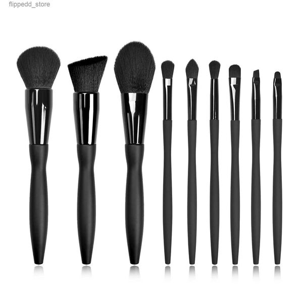 Pennelli per trucco 9 pezzi / set Pennelli per trucco nero Fondotinta Ombretto in polvere Pennello per fard Trucco professionale Strumenti di bellezza cosmetici Accessori Q231110