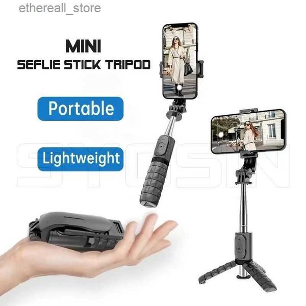 Selfie Monopiedi Nuovo mini telefono cellulare Bluetooth telecomando selfie stick multifunzionale all-in-one supporto per trasmissione live Q231110