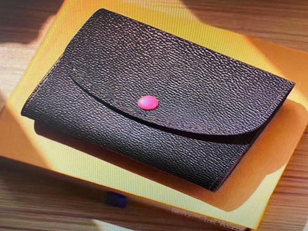 ROSALIE COIN PURSE Designer Mode Damen kompakte kurze Geldbörse Luxus Leder Schlüsseltasche Kreditkartenetui klassisch braun