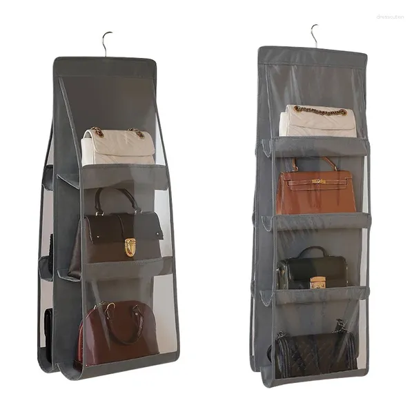 Sacos de armazenamento bolsa pendurado organizador transparente guarda-roupa armário saco porta parede claro diversos sapato cabide bolsa acessórios coisas