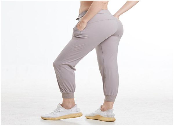 Cintura alta calças de yoga esporte feminino calças de secagem rápida women039s cordão roupas esportivas mulher ginásio esportes casual solto fitness runn8554119