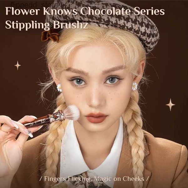 Pennelli per trucco Flower Knows Chocolate Wonder-Shop Pennello cosmetico Pennello per viso Evidenziatore Bronzer Contorno Pennello per trucco morbido Q231110