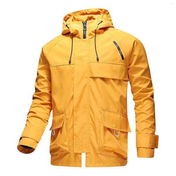 Jaquetas masculinas leves casacos com capuz para homens à prova dwaterproof água tipo solto outwear jaqueta de trabalho queda aconchegante fino casacos 2023 roupas