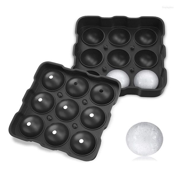 Backformen Advanced Ice/Cake Ball Maker Whiskey Ice Mold 9 Tabletts können 3 Sicherheitssysteme herstellen, um ein Auslaufen von Silikagel zu verhindern