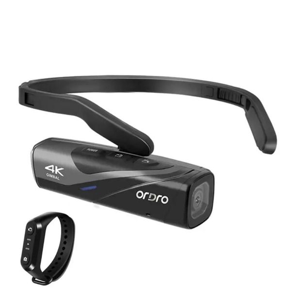 Mini videocamera digitale ORDRO EP8 4K EP7 Videocamera Head-mount 130 Grandangolo Gimbal 2.0 Anti-vibrazione con telecomando da polso Videocamera sportiva per lo streaming live