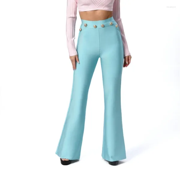 Pantaloni da donna Fasciatura Pantaloni lunghi skinny aderenti da donna Fahison Modest Club Night Abbigliamento per ragazze Abiti da festa Nero Blu Bianco